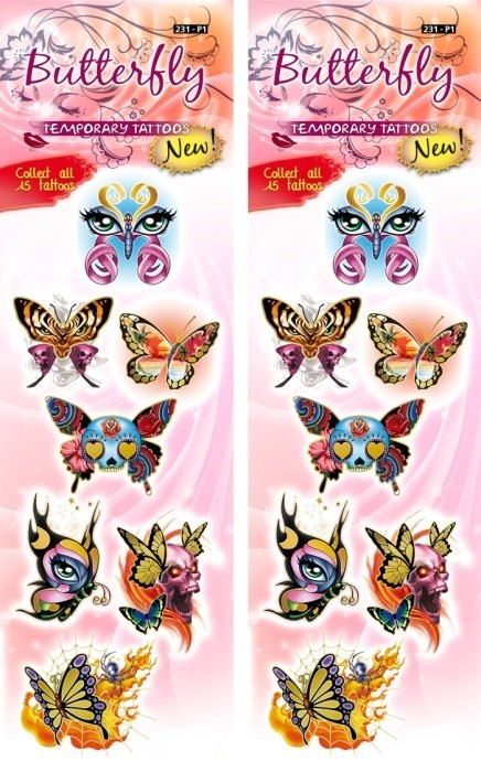 Sticker 300 Stück ''TT-231 Butterfly'' für Tattoo X2 Station