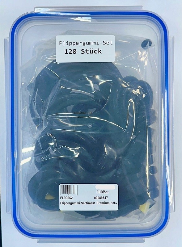 Flippergummi Sortiment Premium Schwarz 120 Stück